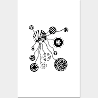 Spores in Black with Transparent background Posters and Art